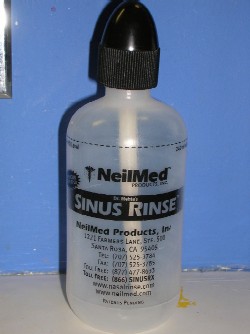 My enemy, my friend:  the NeilMed sinus irrigation bottle.